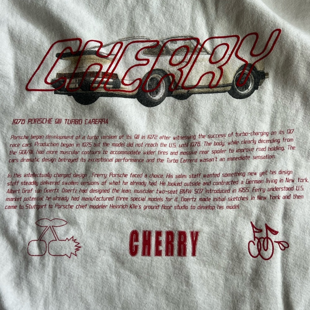 Cherry LA White Porsche Graphic Sweatshirt